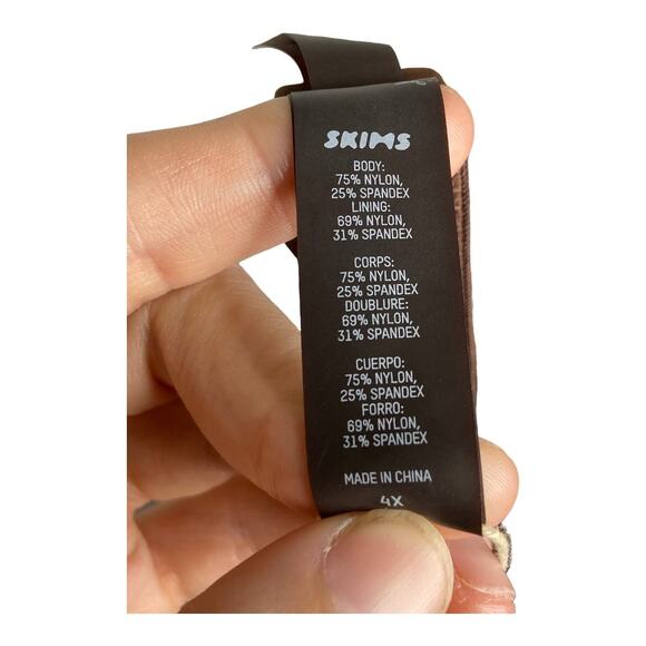 NWT Skims Plunge Longline Swimwear Bralette Jasper Brown Size 4X - Picture 7 of 7